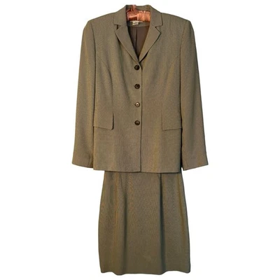 Traje Falda Ann Taylor Mujer Talla 4P Beige Negro Completamente Forrado Blazer Lápiz Pequeño Foto 1 de 4