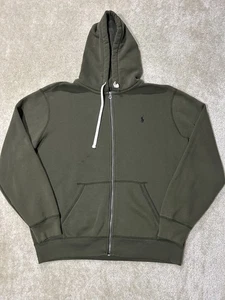 Polo Ralph Lauren Hoodie Mens XL Green Full Zip Sweatshirt Embroidered Pony Logo - Picture 1 of 15