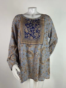 J.Jill Size 2X Multi Colored Paisley Tunic Top Long Sleeves - Picture 1 of 8