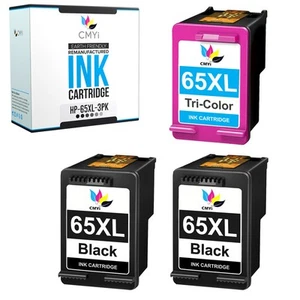3-pak kompatybilnych z CMYi wkładów 65XL do HP ENVY 5034 5052 5055 5058 5070 5012 - Zdjęcie 1 z 7