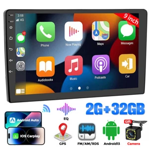 9 Inch 2 Din Car Stereo Radio Android 13 Carplay GPS Double Din WIFI MP5 Player - Picture 1 of 16