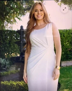 Connected Apparel White Wrap Style Dress Size 10 Sleeveless Party Wedding Formal - Picture 1 of 17