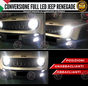 KIT FULL LED FARI LUCI DIURNE LED 12000 LUMEN 6000K BI LED JEEP RENEGADE MY2019 - Imagen 1 de 12