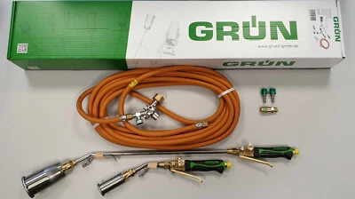 Grün Starkbrenner-Set 65 u. 35 mm Edelstahl Aufschweißbrenner Brenner 10 Mtr.