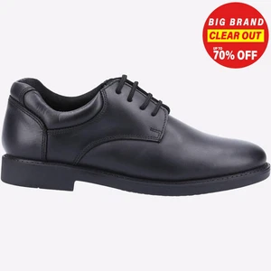 Hush Puppies Tim Junior School Shoes Smart Formal Derby Black - Picture 1 of 5