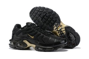 nike air max plus gold and black
