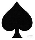 BLACK SPADE iron-on embroidered PATCH PLAYING CARD SUIT APPLIQUE GAMBLING POKER