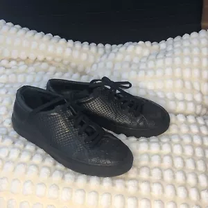 Axel Arigato Clean 90 Size 6 Leather Sneaker Women’s Black Crocodile Embossed - Picture 1 of 13