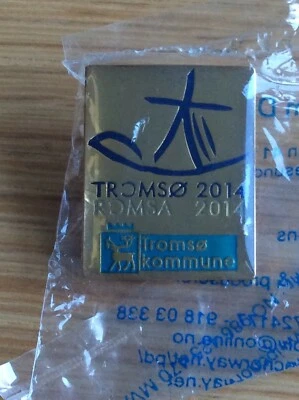 Tromsø kommune  Tromsø 2014 bid candidate pins gold running numbers - Image 1 of 2