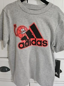 Boys Youth Kids Adidas short sleeve Basketball Gray Shirt Size 4 - Picture 1 of 1