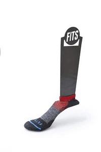 Fits Light Runner Low Socks, Charcoal/Red, Medium - Picture 1 of 1
