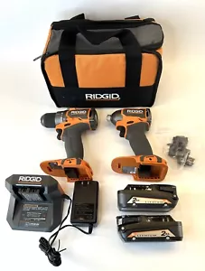 Ridgid 18V SubCompact Brushless Drill & Impact Driver Two 2 Ah Batteries R97801 - Picture 1 of 11