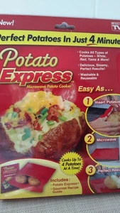 Cocina de patatas microondas Potato Express *como se ve en la televisión* reutilizable/lavable nueva en paquete - Imagen 1 de 5
