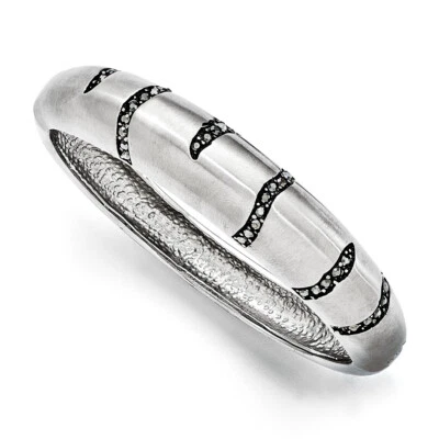 Brazalete Cincel Acero Inoxidable Cepillado Cristal Negro Bisagras 7.5" Foto 1 de 2