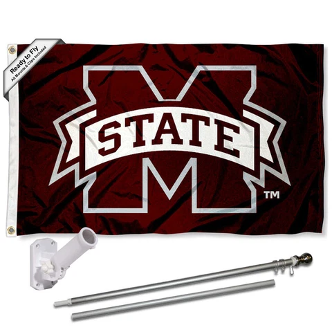 Mississippi State Bulldogs Flag Pole and Bracket Gift Package Cover