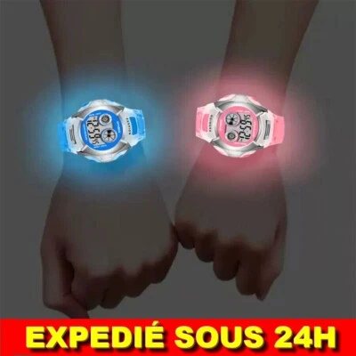 ✅ Montre Numérique Bracelet Etanche Enfant LED Sport Fille Garçon Bijoux Lumière - Photo 1/4