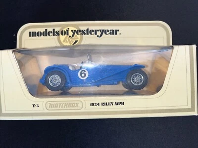 Matchbox Models of Yesteryear Y-3 1934 Riley MPH in Blue ~ Racing Number 6 ~ NEW - Image 1 of 4