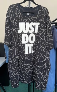 Nike Tee schwarz & weiß Just Do It sportlicher Schnitt Dri-Fit T-Shirt Größe 4XLT - Bild 1 von 8