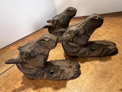 Horse Head Cast Iron Wall Mounted Curtain Hangers Or Decor Farm Ranch Equestrian - Image 1 of 4