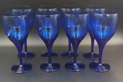 Juego de 8 copas de agua Michelangelo Blue de Luigi Bormioli cristal soplado 7 3/8" Foto 1 de 4