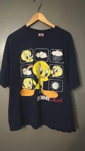 Blue Cotton Looney Tunes T-shirt Tweety Bird - Photo 1 sur 4