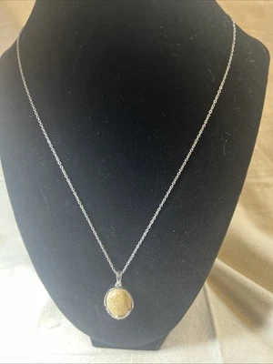 Colgante Karis Picture Jaspe en enlace de platino con collar de acero inoxidable #49 Foto 1 de 4