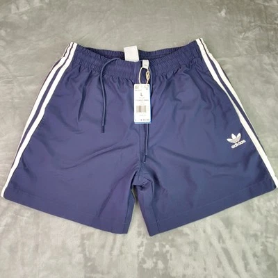 Adidas Originals Men's Large Adicolor 3 Stripes Swim Shorts Navy Blue Trunks New - Изображение 1 из 4