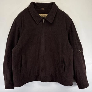 Columbia Wool Jacket Men’s XXL Brown Full Zip Swing Top Winter Used - Picture 1 of 8