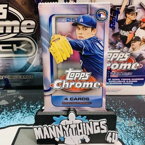 2025 Topps Chrome Baseball Sealed Blaster Retail Pack Of 4 Cards 🔥 - Picture 1 of 1
