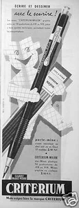PUBLICITÉ 1959 CRITERIUM GILBERT BLANZY POURE ÉCRIRE DESSINER AVEC LE SOURIRE - Picture 1 of 1