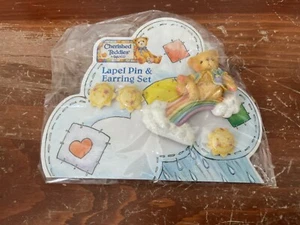 Cherished Teddies Rainbow Lapel & Pin And Earring Set - Picture 1 of 3