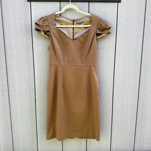 Sheike Woman’s Dress Size 12 Brown Pencil Short Sleeve Lined - Picture 1 of 18