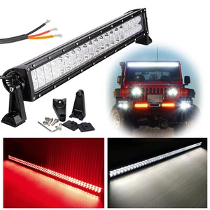 Barra de luz de trabajo LED roja y blanca conducción todoterreno para UTV barco ATV pesca caza - Imagen 1 de 20