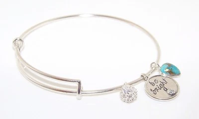SILPADA Sterling Silver Turquoise Be Bright Bracelet Swarovski ~B3212~NWT~Charm - Image 1 of 2