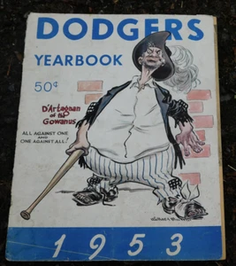 1953 Brooklyn Dodger Yearbook Program Jackie Robinson & Hall of Fame Legends - Foto 1 di 4