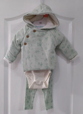 DISNEY Baby Winnie The Pooh 3pc Starter Set Coat Leggings & Bodysuit 3-6 Months - Image 1 of 4