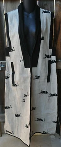 ART TO WEAR LINED WOVEN COTTON LONG PANTHER TRIBAL VEST IN CREAM BY SAM HILU,S/M - Picture 1 of 5
