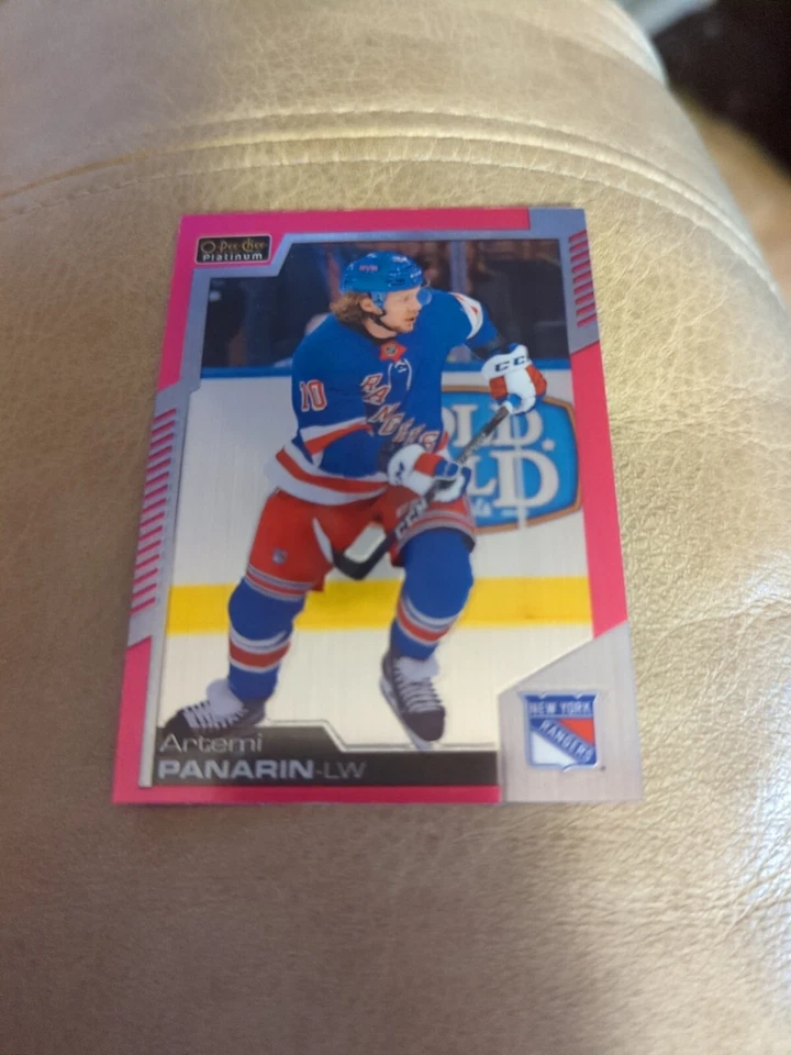 2020-21 O-Pee-Chee Platinum #147 Artemi Panarin matte pink - Image 1 of 2