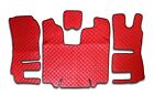 RED FLOOR MATS ECO LEATHER CARPETS & ENGINE COVER RHD SCANIA R 2014-2016 AUTO