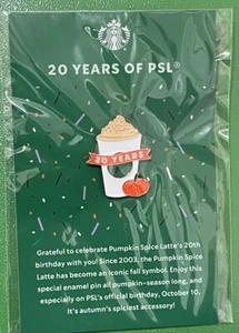 2023 Starbucks Limited Edition 20 Jahre PSL Kürbis Gewürz Latte Emaille Pin - Bild 1 von 5