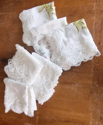 Konvolut,  6 x Tischdecke, weiss, Häkelkante, Polyester/Polyacryl,  80cm x 80cm - Bild 1 von 4