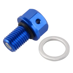 Blue Magnetic Oil Drain Plug Bolt Fits Yamaha YZ125 YZ250F YZ450F WR250F WR450F - Picture 1 of 5