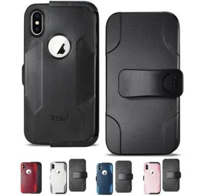Reiko iPhone X / iPhone XS 3-In-1 Hybrid Heavy Duty Holster Combo Case - Image 1 of 4