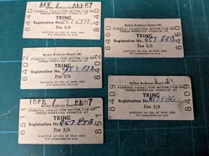 Vintage parking tickets (5) issued at Tring Station in 1967 - Picture 1 of 6