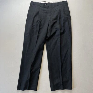 Vtg Berle 34x29 Gray Pleated Wool Old Money Trouser Mens Dress Pants - Picture 1 of 9