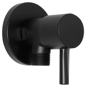 Black Powder Coated Brass Ceramic Angled Water Modern Valve Basin Sink - Picture 1 of 1