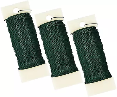 22 Gauge Floral Wire 114 Yards Paddle Wire for Flower Arrangement Green 3 Rolls - Image 1 of 4