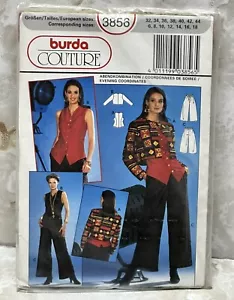 Burda Couture Patrón de Costura 3856 Talla 8-18 SIN CORTAR Damas Conjunto de Noche Completo - Imagen 1 de 8