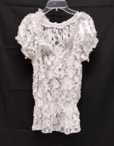 Top peplum blanco encaje ambiente romántico para mujer talla X pequeño - Imagen 1 de 4