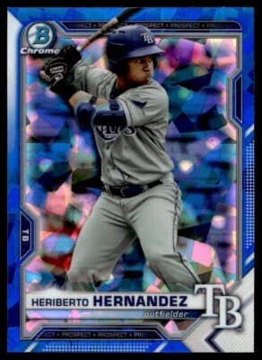 2021 Bowman Chrome Sapphire Heriberto Hernandez A166 Tampa Bay Rays #BDC-100 - Image 1 of 2